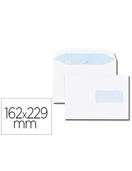 Enveloppe gpv c5 162x229mm 80g gommée mécanisable fenêtre 45x100mm boîte 500 unités.