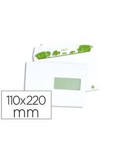 Enveloppe gpv dl 110x220mm 80g auto-adhésive green fenêtre 45x100mm blanche boîte 500 unités.