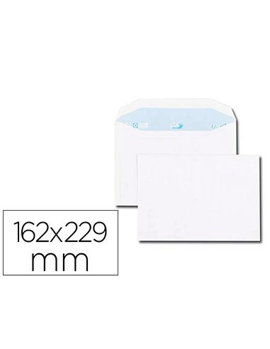 Enveloppe gpv c5 162x229mm 80g gommée mécanisable blanche boîte 500 unités.