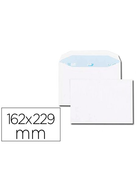 Enveloppe gpv c5 162x229mm 80g gommée mécanisable blanche boîte 500 unités.