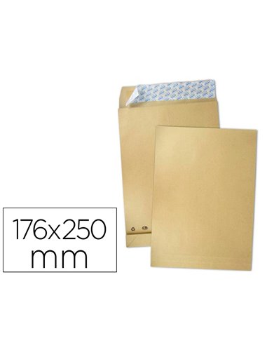 Pochette gpv a soufflets 30mm kraft brun resistant 120g b5 176x250mm fermeture bande silicone bte de 250u.