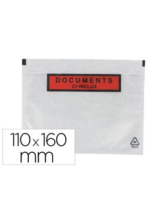 Pochette gpv polyethylene imprimee document ci-inclus 110x160mm protege des dechirures et intemperies paquet 100 unites.