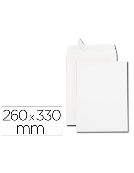 Pochette gpv dos carton velin blanc 120g 24 260x330mm bande protection coins renforces boite 100 unites.