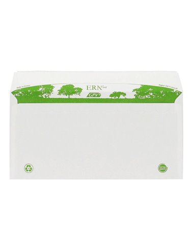 Enveloppe gpv c6 bande de protection 80g recycles 114x162 blanche boite de 200.