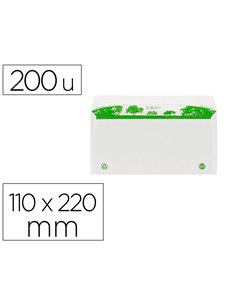 Enveloppe gpv dl bande de protection 80g recycles 110x220 blanche boite de 200.
