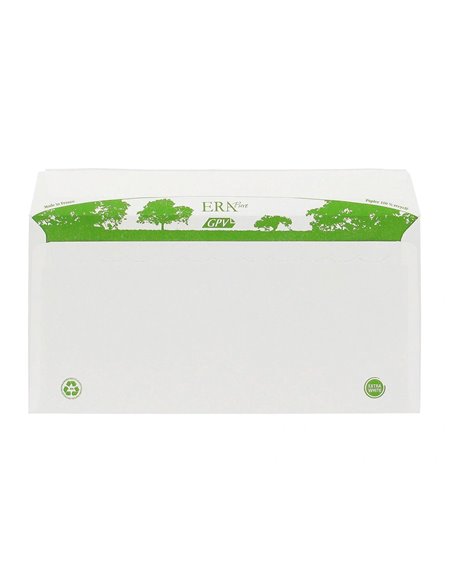 Enveloppe gpv dl bande de protection 80g recycles 110x220 blanche boite de 200.