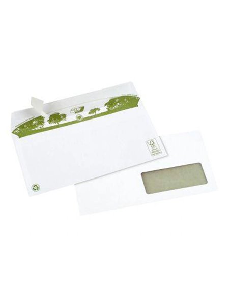 Enveloppe gpv dl bande de protection 80g recycles 110x220 blanche boite de 200.