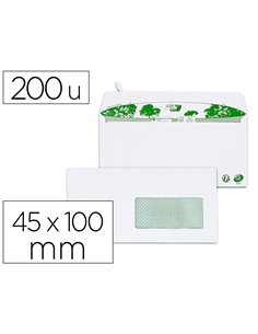 Enveloppe gpv dl bande de protection 80g recycles blanche boite de 200 fenetre 45x100mm.