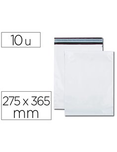 Pochette gpv polyethylene adhesive 275x365 blanc/noir paquet de 10.