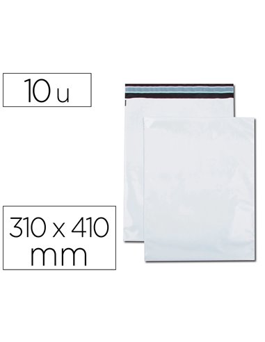 Pochette gpv polyethylene adhesive 310x410 blanc/noir paquet de 10.