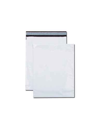 Pochette gpv polyethylene adhesive 310x410 blanc/noir paquet de 10.