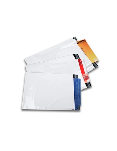 Pochette gpv polyethylene adhesive 310x410 blanc/noir paquet de 10.