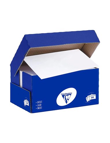Enveloppe clairefontaine bande de protection 90g 110x220mm blanche boite de 250 unites.