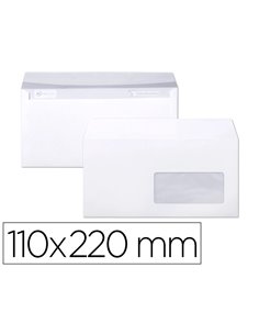 Enveloppe clairefontaine bande de protection 90g fenetre 45 110x220mm blanche boite de 250 unites.