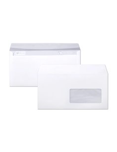 Enveloppe clairefontaine bande de protection 90g fenetre 45 110x220mm blanche boite de 250 unites. 2