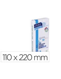Enveloppe gpv precasee velin blanc 90g dl 110x220mm bande adhesive bloc 50 unites.