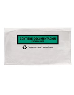Pochette porte-documents q-connect 240x135mm auto-adhesive en papier texte espagnol anglais boite 100 unites. 2