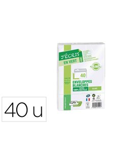 Enveloppe gpv erapure c6 114x162mm 80gr patte auto-adhesive 100% recyclee sans fenetre blanc paquet 40 unites.