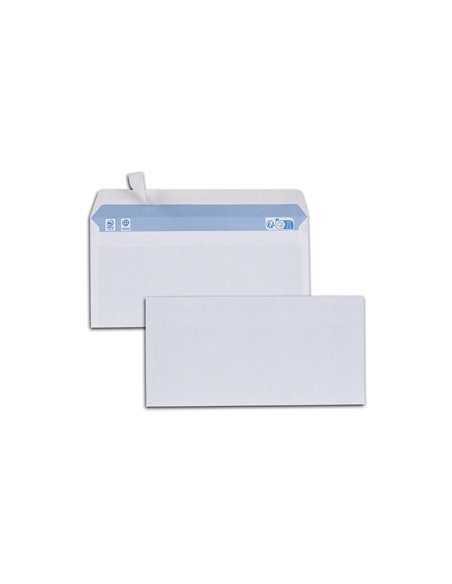Enveloppes blanches dl 80g adhesives pefc eco 110x220mm boite de 500 unites.