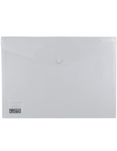 Lot de 2 enveloppes à documents MKtape avec fermoir - Plastique - Format A4 - Transparent