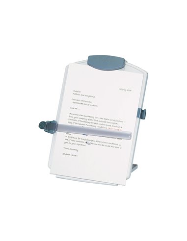 Porte-copies q-connect vertical inclinaison réglable règle de lecture porte-stylo pince côté format a4 336x164x433mm.
