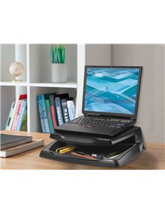 Support moniteur q-connect écran plat robuste espace rangement supporte 5kg. 2