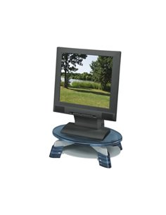 Support moniteur fellowes pivotant écran plat espace range-papiers plateforme tournante hauteur réglable maximum 14kg.