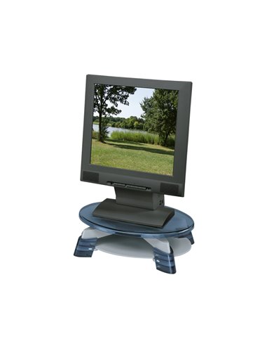 Support moniteur fellowes pivotant écran plat espace range-papiers plateforme tournante hauteur réglable maximum 14kg.