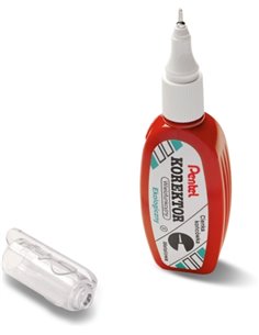 Stylo correcteur Pentel 4,2 ml - Correction précise, propre et facile - Séchage rapide - Pointe à valve métallique - Corps rouge