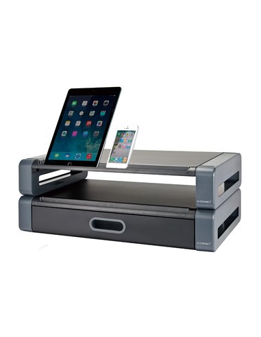 Support écran q-connect deluxe supporte 5kg 48.6x27.6x9.6cm coloris noir.