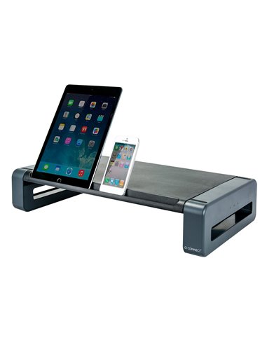 Support écran q-connect deluxe supporte 5kg 48.6x27.6x9.6cm coloris noir.