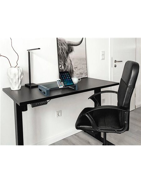 Support écran q-connect deluxe supporte 5kg 48.6x27.6x9.6cm coloris noir.