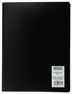 Chemise MKtape avec 20 pochettes pour documents - Format A4 - Noir