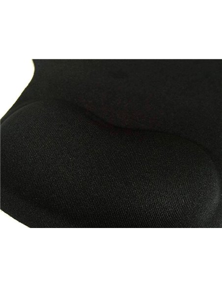Tapis souris q-connect repose-poignet mousse augmente confort facilement nettoyable coloris noir.