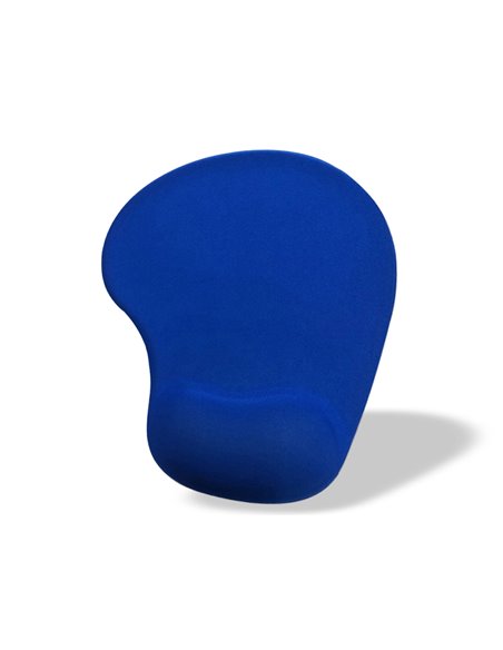 Tapis souris q-connect repose-poignet mousse augmente confort facilement nettoyable coloris bleu.