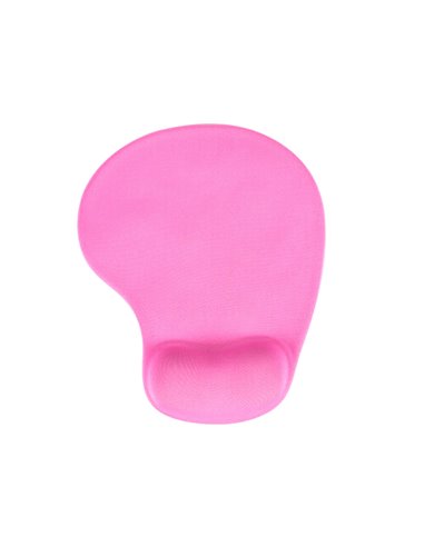 Tapis souris q-connect repose-poignet mousse augmente confort facilement nettoyable coloris rose.