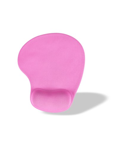 Tapis souris q-connect repose-poignet mousse augmente confort facilement nettoyable coloris rose.