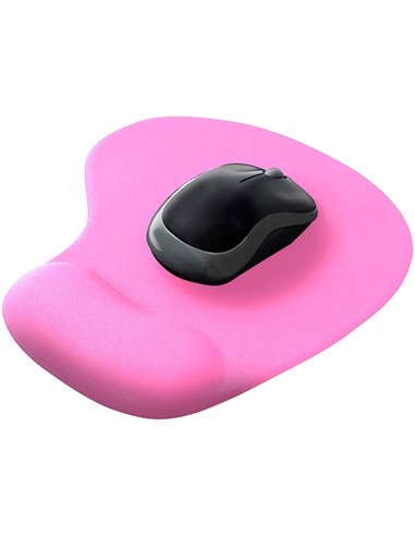 Tapis souris q-connect repose-poignet mousse augmente confort facilement nettoyable coloris rose.