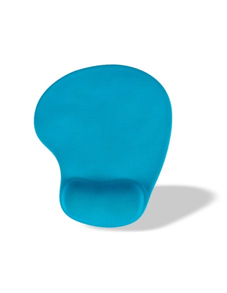 Tapis souris q-connect repose-poignet mousse augmente confort facilement nettoyable coloris turquoise.