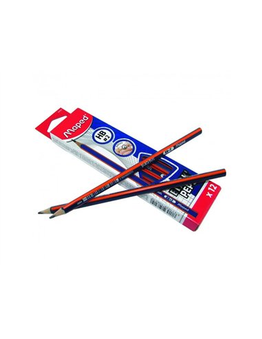 Crayon graphite maped black peps recycle haute qualite etui de 12 unites.