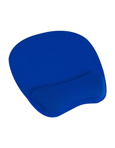 Tapis souris q-connect repose-poignet ergonomique mousse grand confort facilement nettoyable coloris bleu.