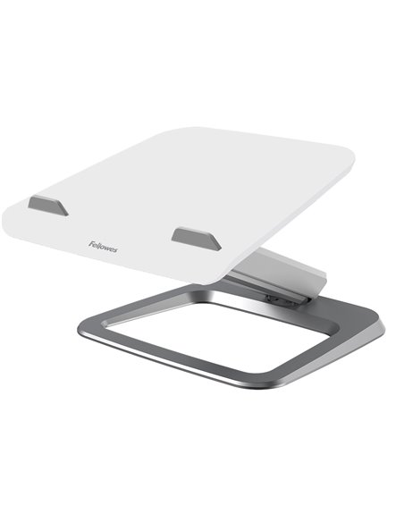 Support fellowes ordinateur portable hana lt egalage optimal hauteur et inclinaison systeme passe cable integre blanc.