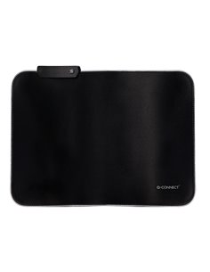 Tapis souris q-connect gaming lumiere led connection usb 350x250x3mm coloris noir.