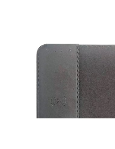 Tapis souris q-connect gaming chargeur sans fil et lumiere rvb 800x300x4mm coloris noir.