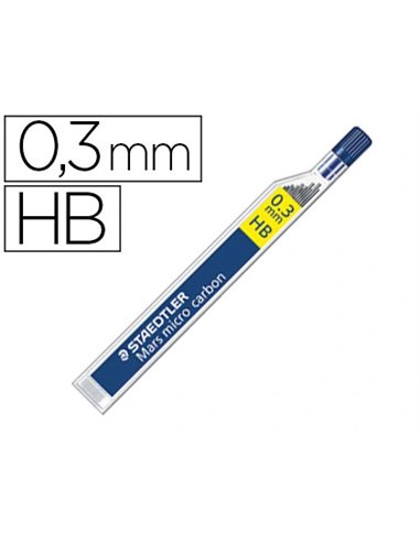 Mine graphite staedtler mars micro 0.3mm hb carbon papier standard dessin tous portemines étui 12 unités.