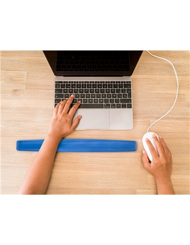 Repose-poignets q-connect gel pour clavier 525x58x17mm coloris bleu.