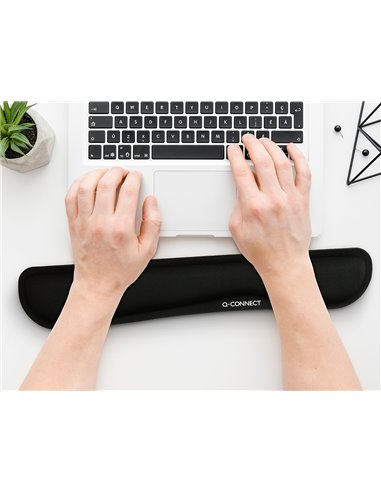 Repose-poignets q-connect memory foam clavier 460x85x25mm coloris noir.