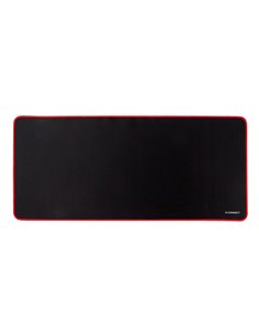 Tapis souris q-connect xxl 900x400mm coloris noir avec bord rouge.