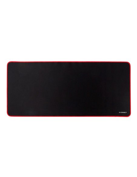 Tapis souris q-connect xxl 900x400mm coloris noir avec bord rouge.