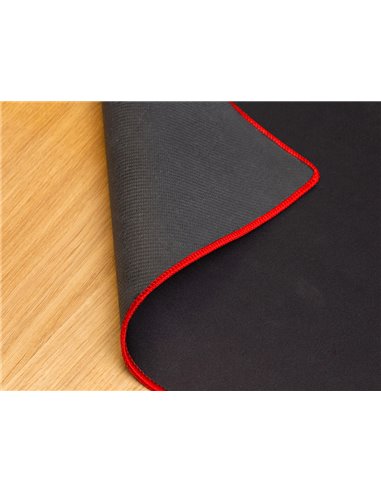 Tapis souris q-connect xxl 900x400mm coloris noir avec bord rouge.